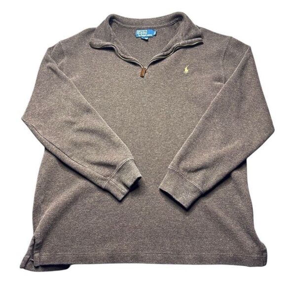 Vintage Polo Ralph Lauren 1/4 Zip Pullover Sweater Mens L Tall Brown Golf Preppy - Picture 1 of 8